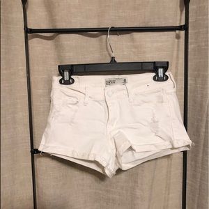 Abercrombie white low rise shorts